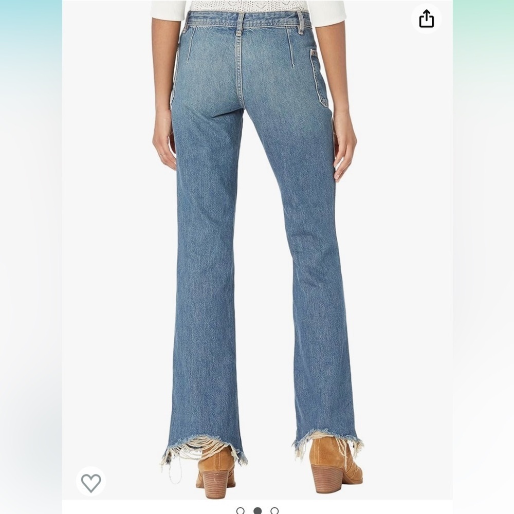 Free People IZZY Low Rise Flare raw ham jeans - Picture 3 of 6